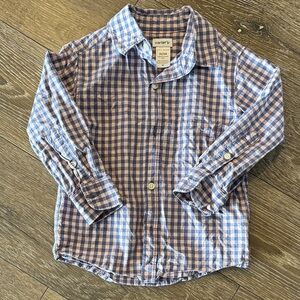 Carter's Pink and Blue Plaid Kids Button Down Shirt